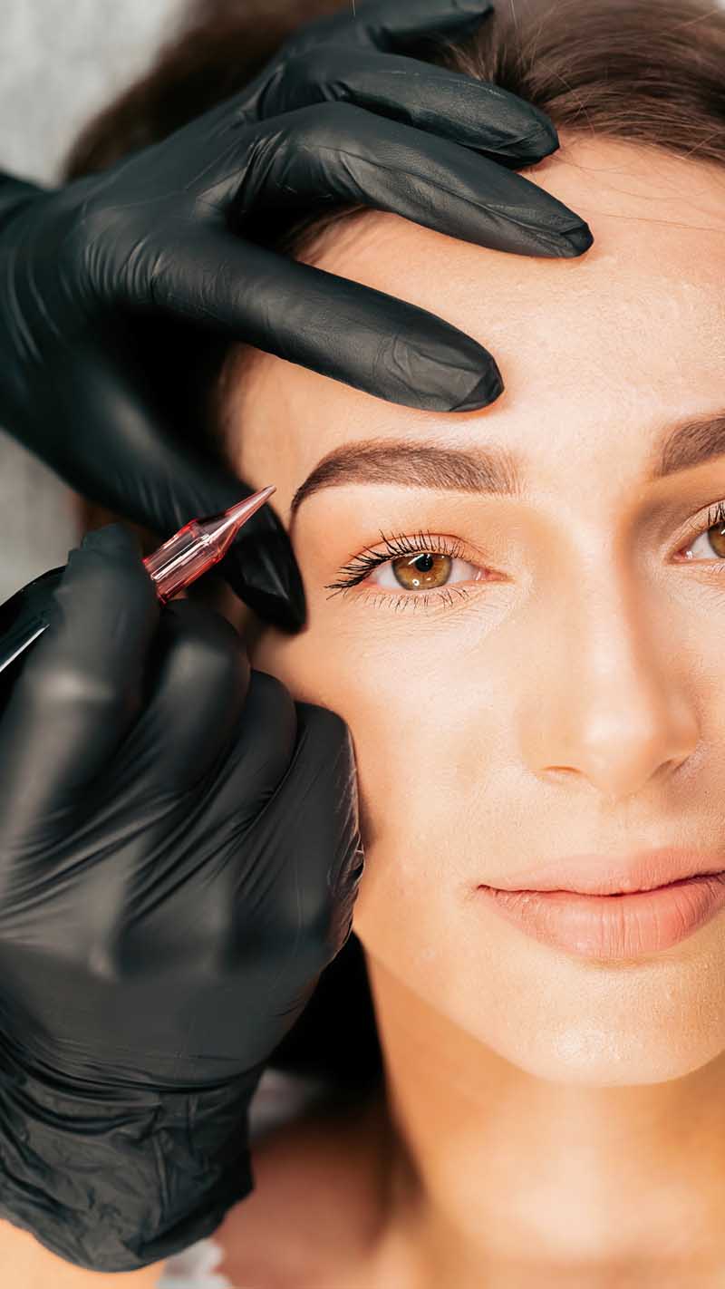 Cosmedico are the masters and perform the procedure of permanent eyebrow makeup for the client